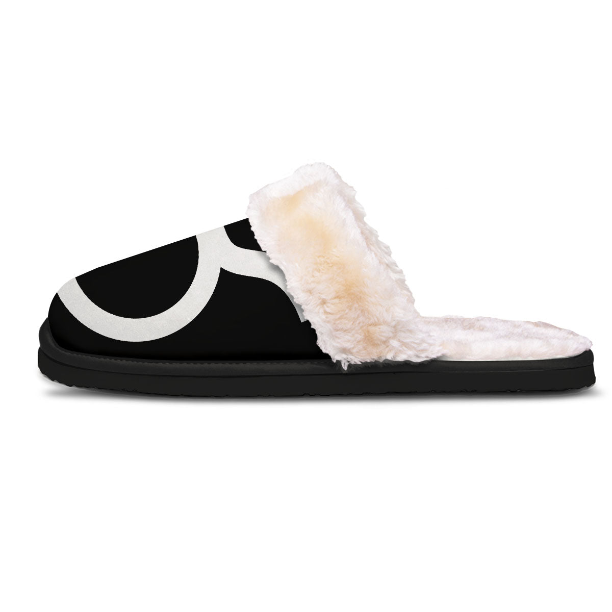 Taurus Sign White And Black Print Slippers-grizzshop