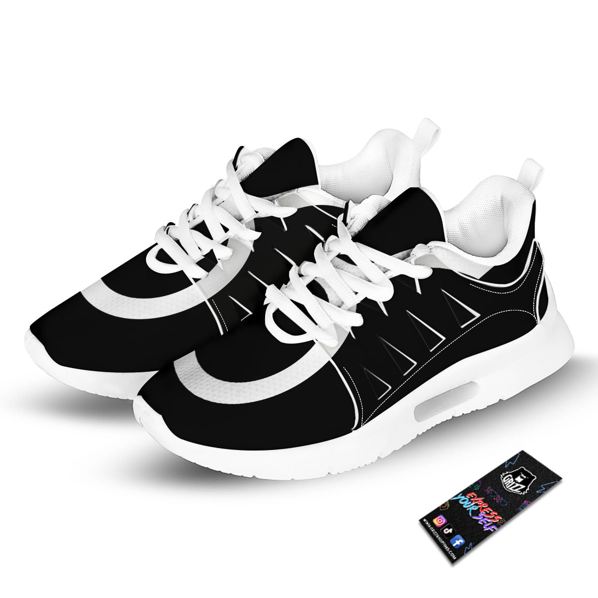 Taurus Sign White And Black Print Tennis Shoes-grizzshop