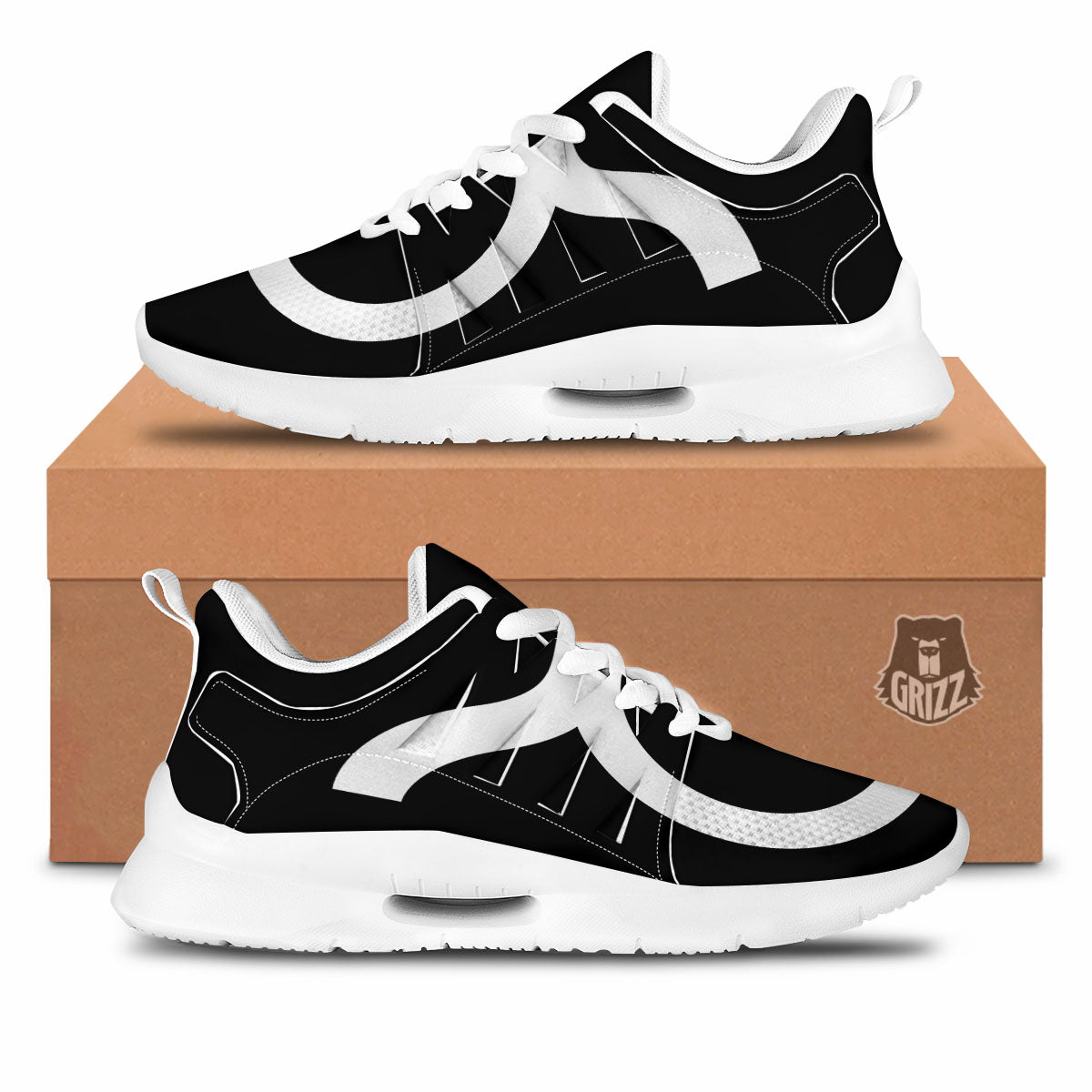 Taurus Sign White And Black Print Tennis Shoes-grizzshop