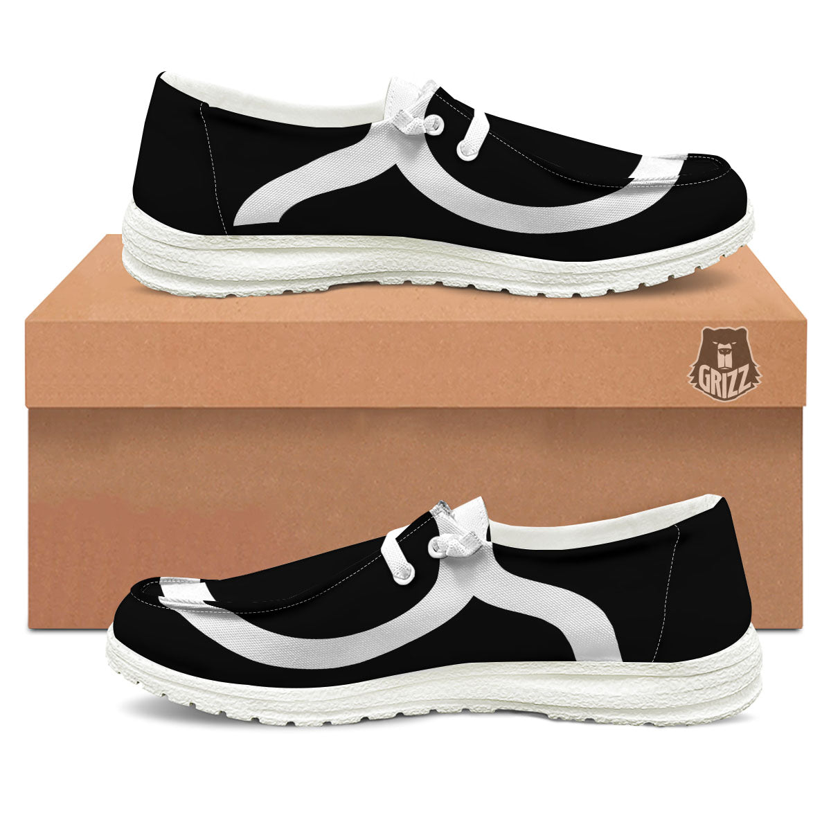 Taurus Sign White And Black Print White Loafers-grizzshop