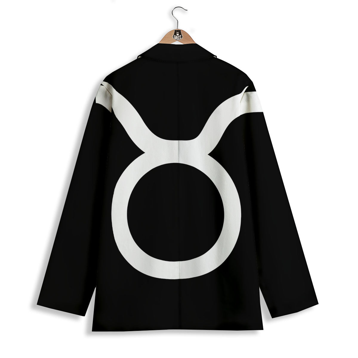 Taurus Sign White And Black Print Women's Blazer-grizzshop