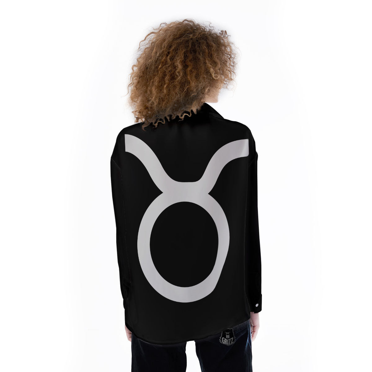Taurus Sign White And Black Print Women's Long Sleeve Shirts-grizzshop