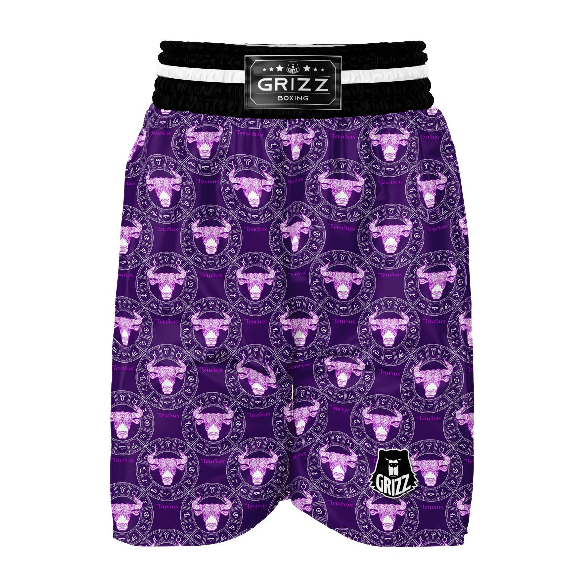 Taurus Zodiac Pattern Print Boxing Shorts-grizzshop
