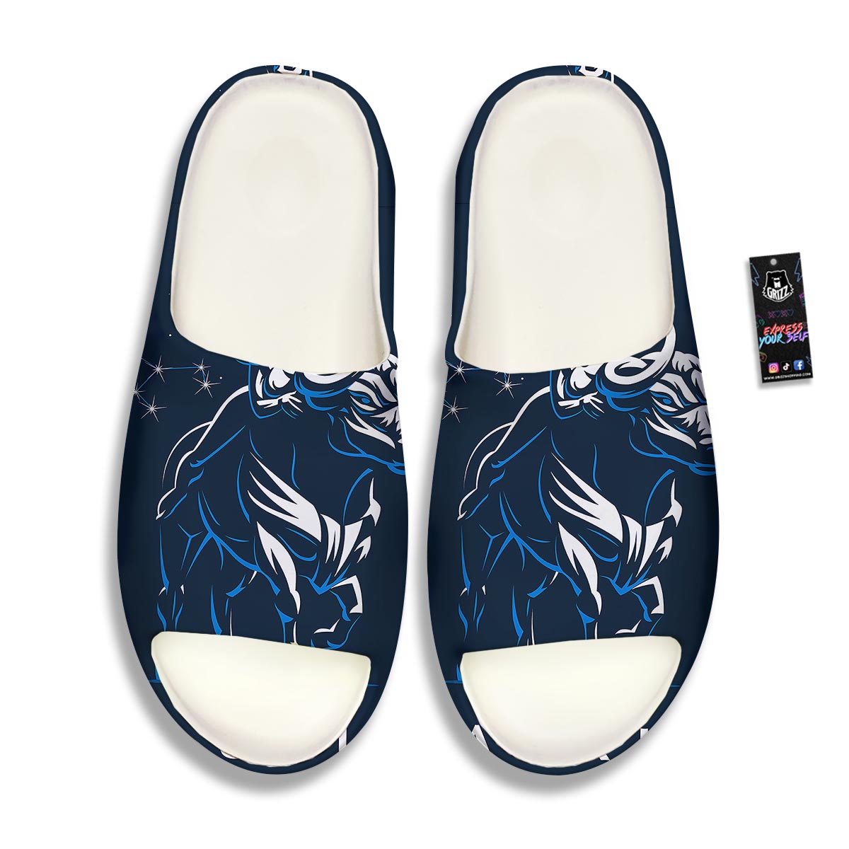 Taurus Constellation Sign Print Sandals-grizzshop