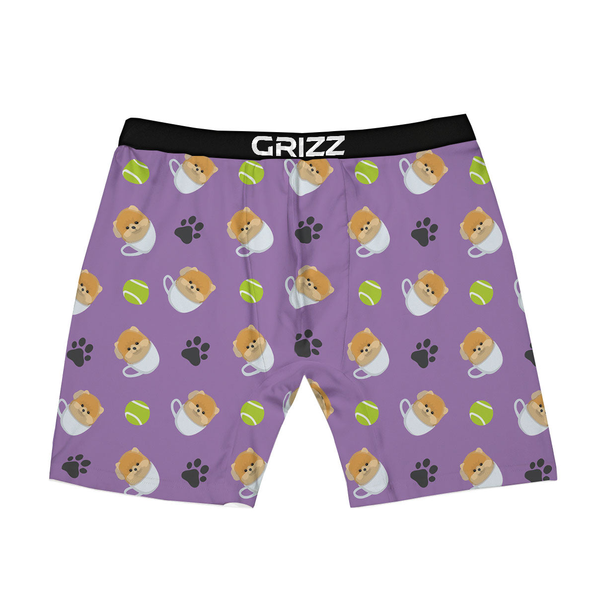 Tea Cup Pomeranian Print Pattern Boxer Briefs-grizzshop