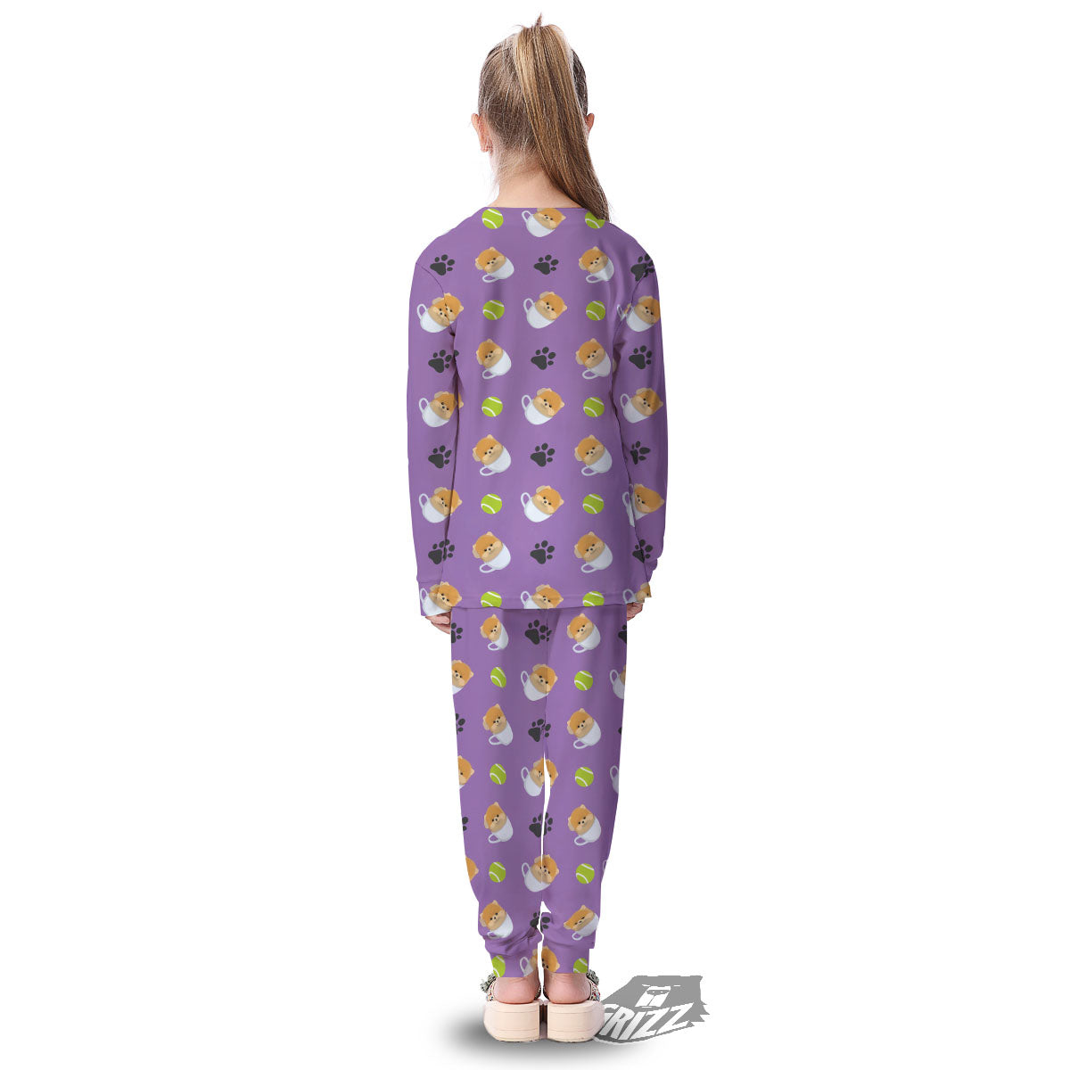 Tea Cup Pomeranian Print Pattern Kid's Pajamas-grizzshop