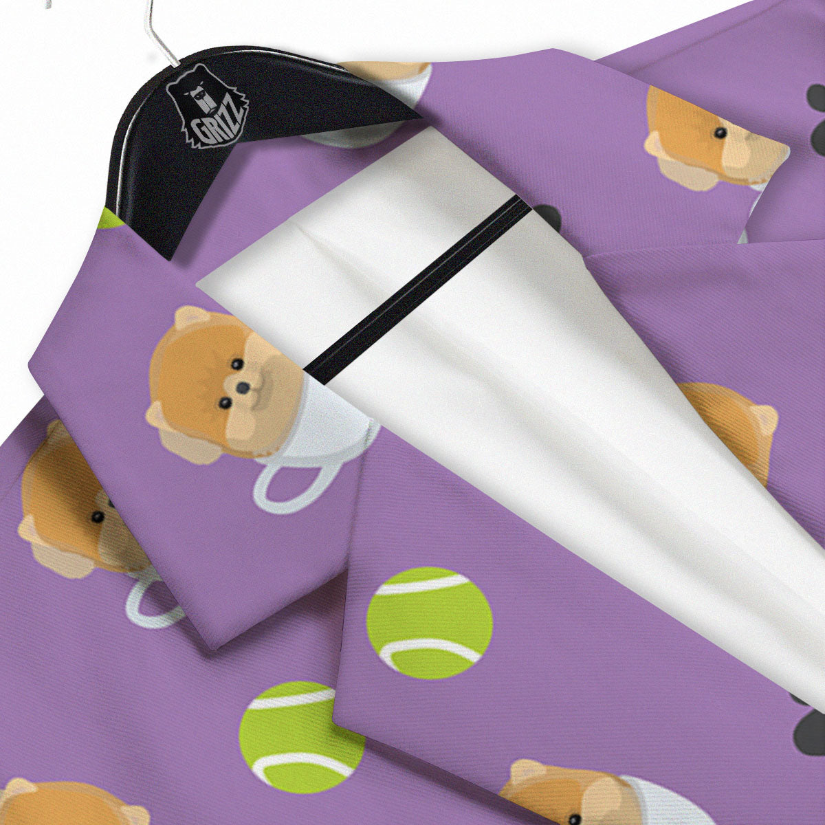 Tea Cup Pomeranian Print Pattern Men's Sport Coat-grizzshop