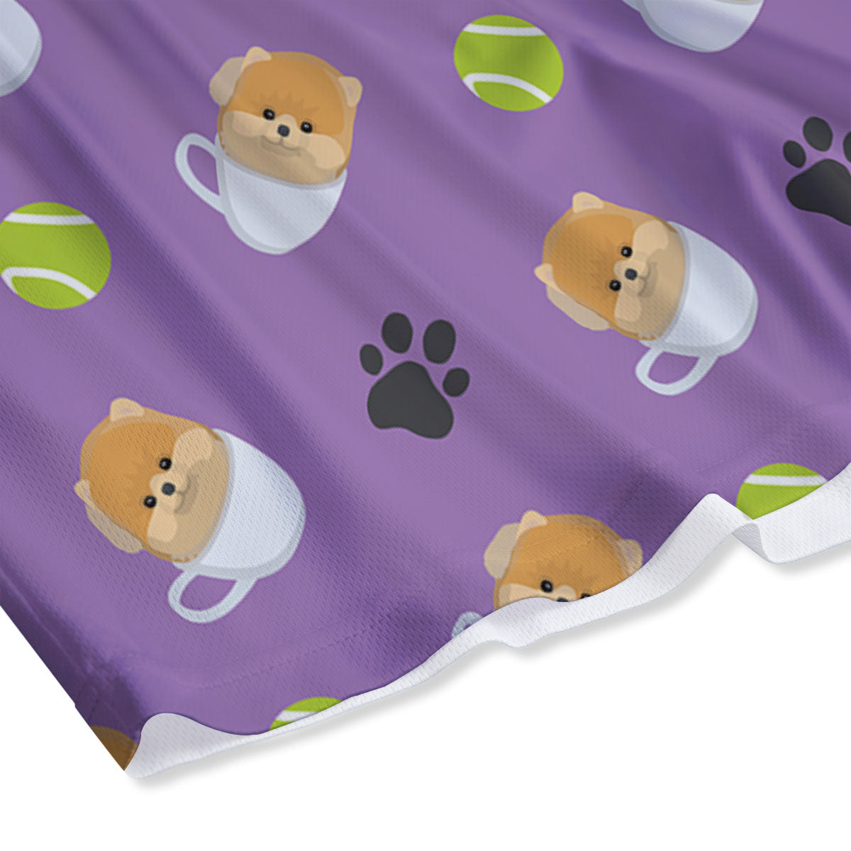 Tea Cup Pomeranian Print Pattern Mesh Shorts
