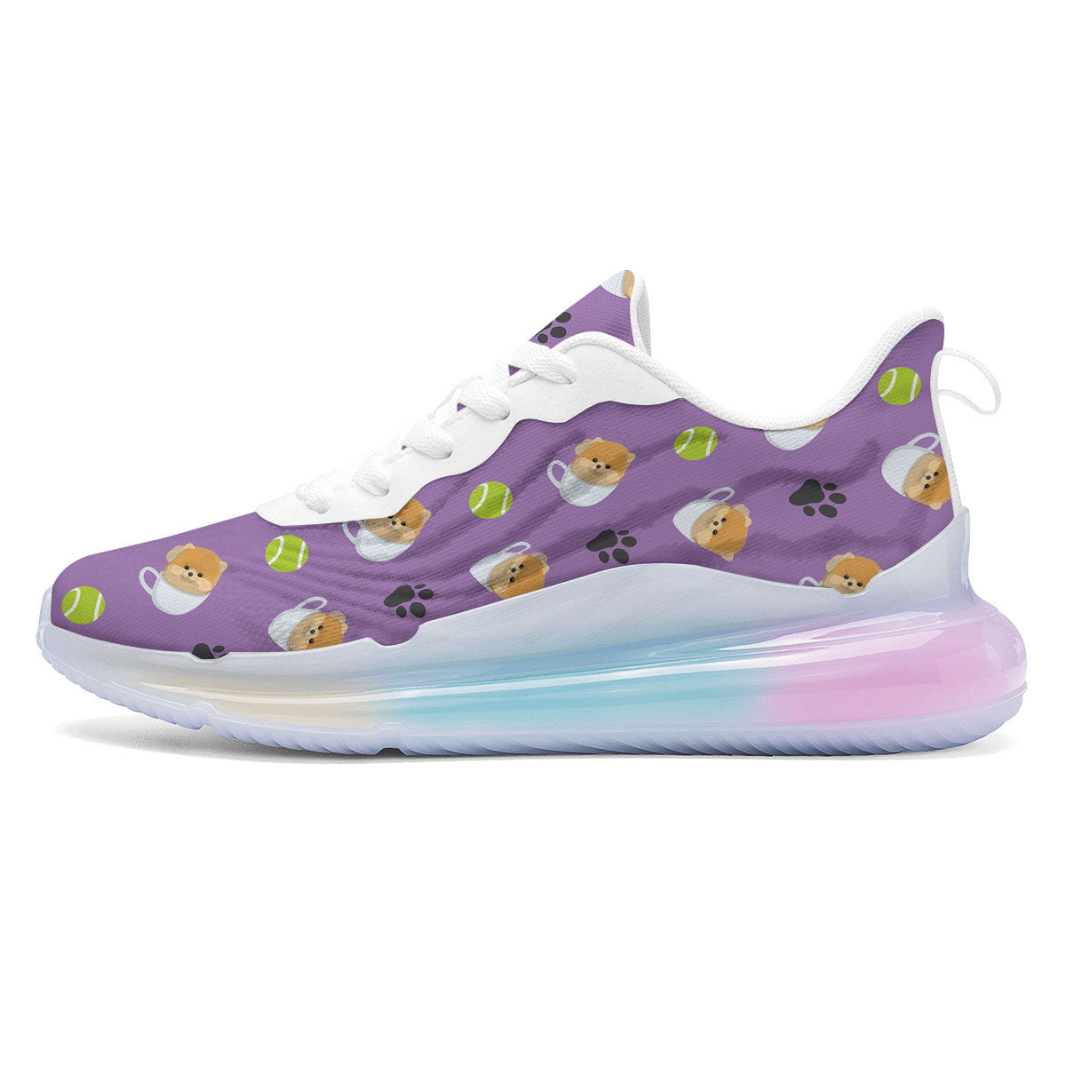 Tea Cup Pomeranian Print Pattern Running Sneakers-grizzshop