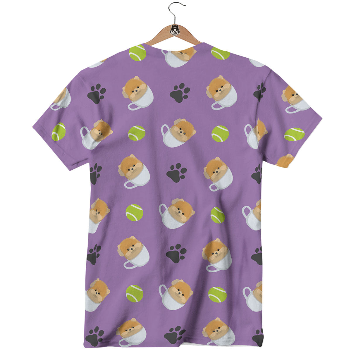 Tea Cup Pomeranian Print Pattern T-Shirt-grizzshop