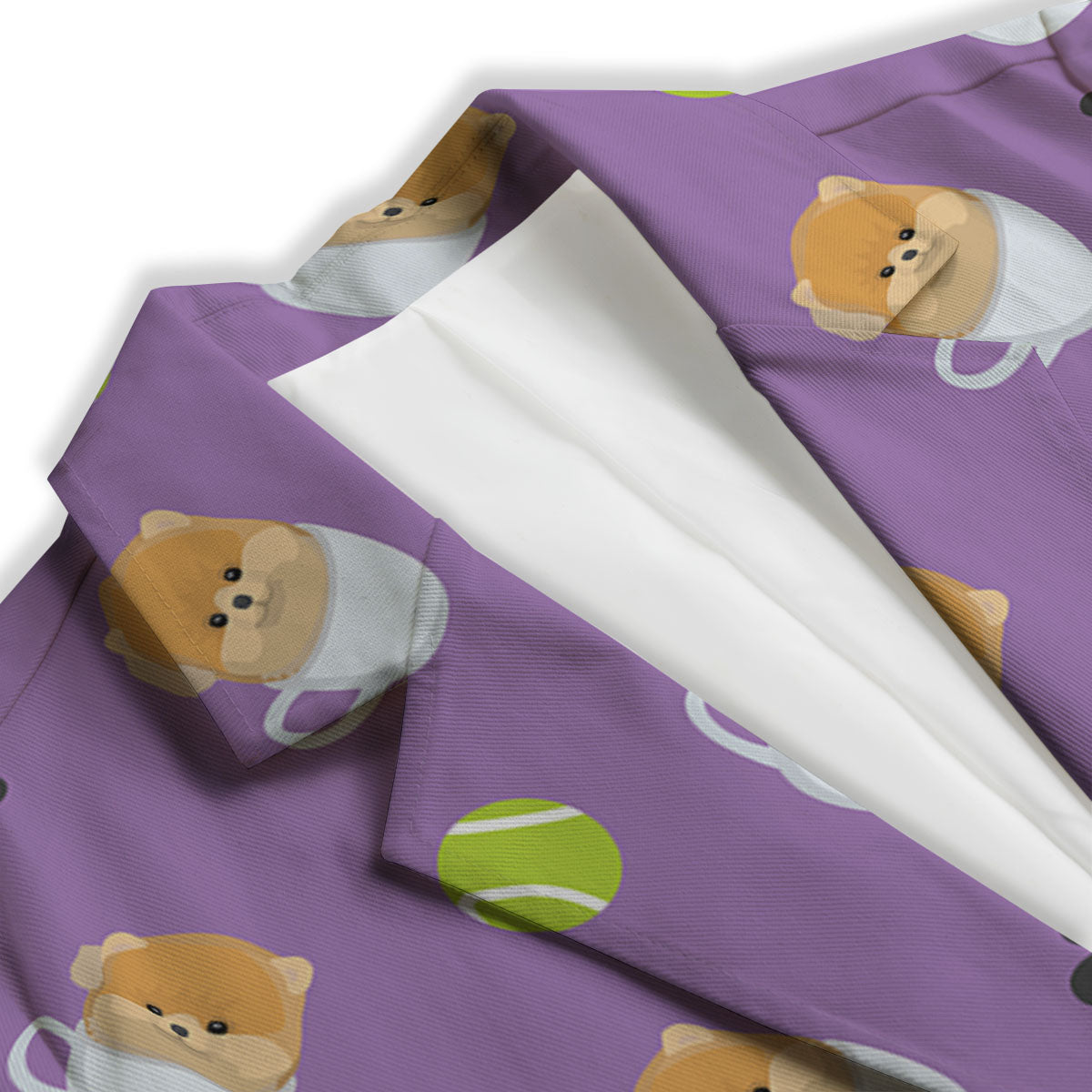 Tea Cup Pomeranian Print Pattern Women's Blazer-grizzshop