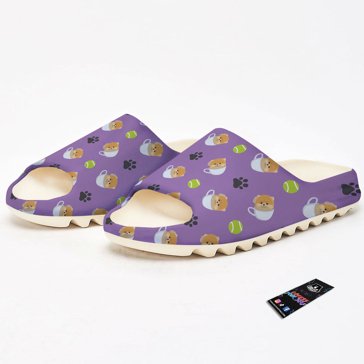 Tea Cup Pomeranian Print Pattern Sandals-grizzshop
