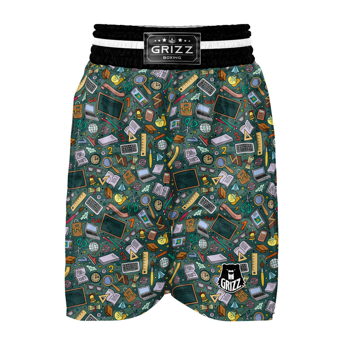 Teacher Pattern Print Boxing Shorts-grizzshop