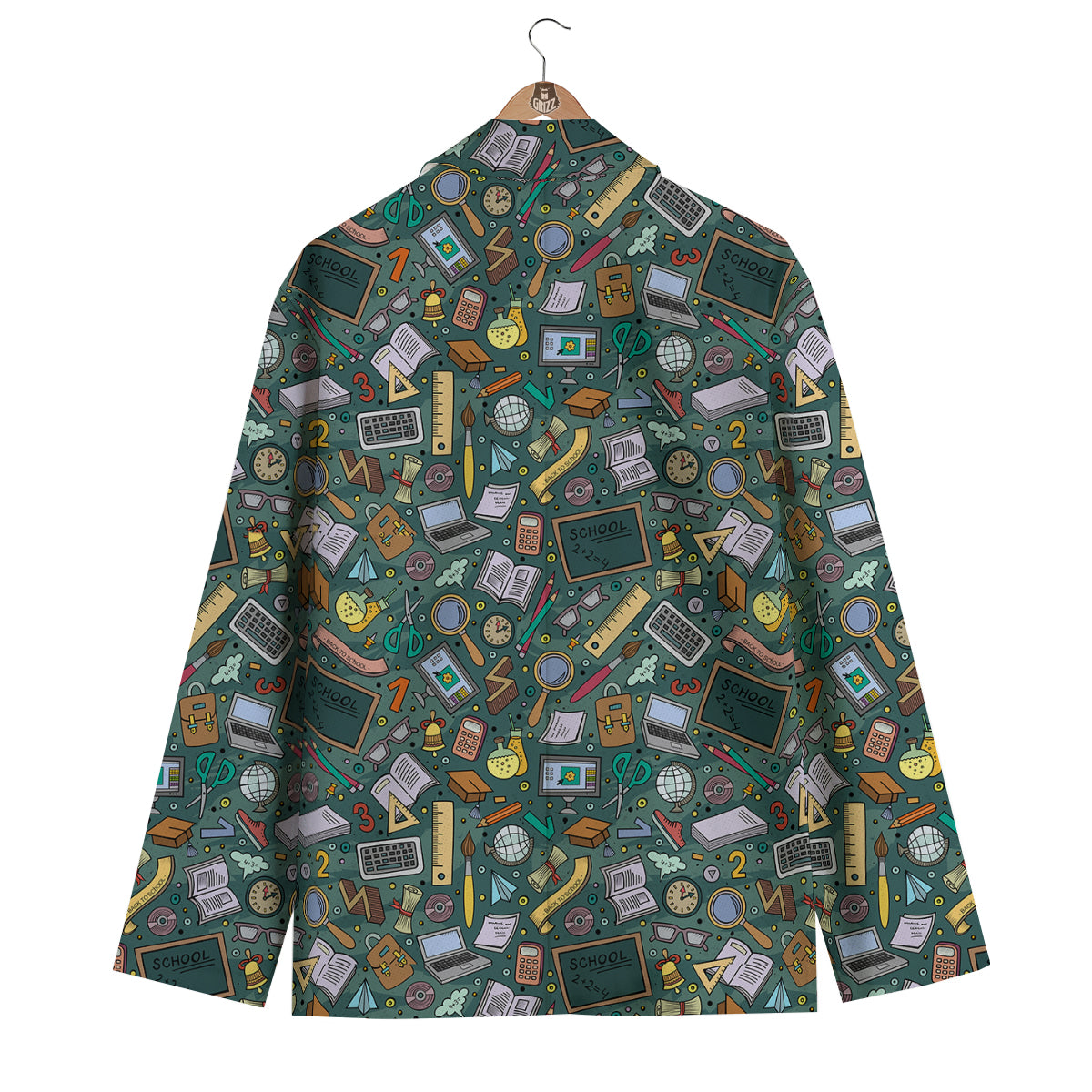 Teacher Pattern Print Men's Blazer-grizzshop