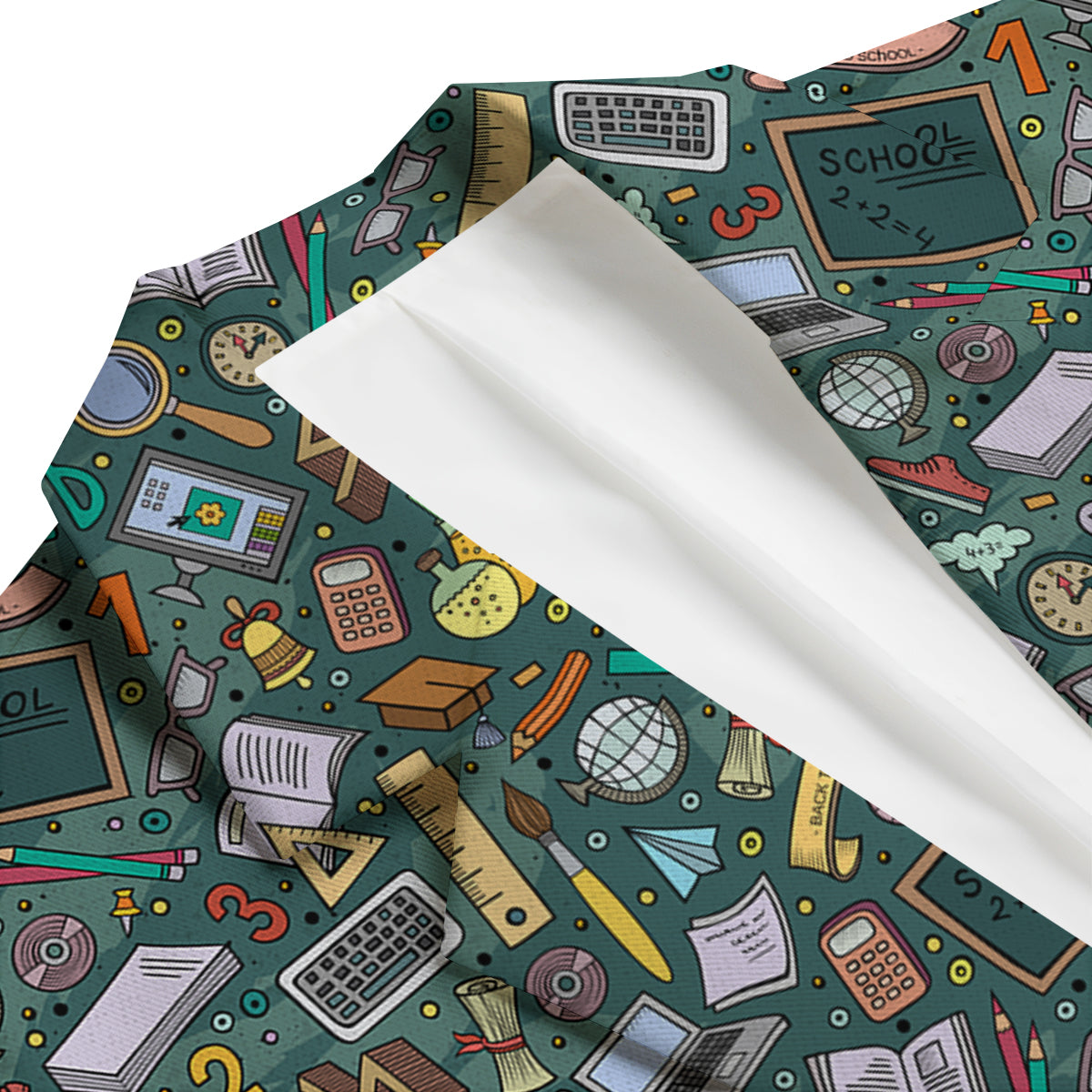 Teacher Pattern Print Men's Blazer-grizzshop