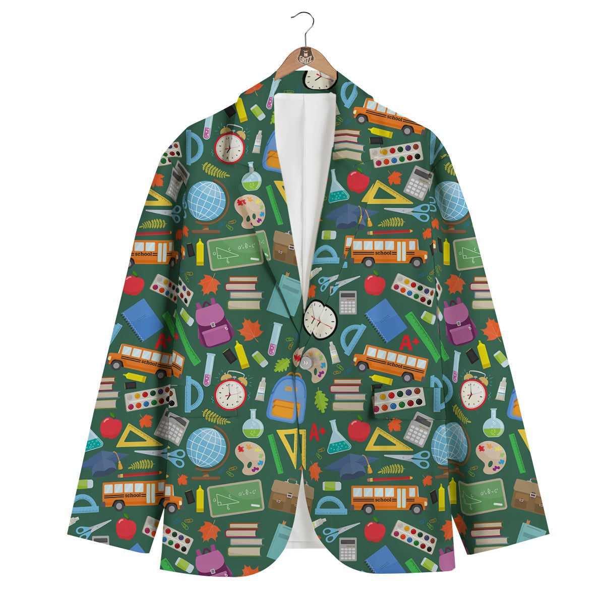 Teacher Print Pattern Men's Blazer-grizzshop