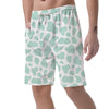 Teal And White Cow Print Men's Shorts-grizzshop