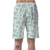 Teal And White Cow Print Men's Shorts-grizzshop