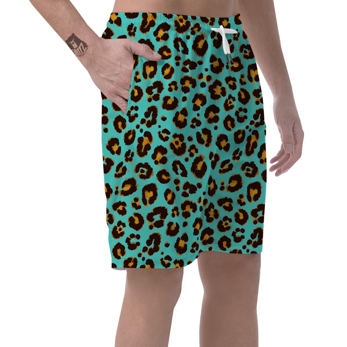 Teal Cheetah Men's Shorts-grizzshop