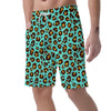 Teal Cheetah Men's Shorts-grizzshop