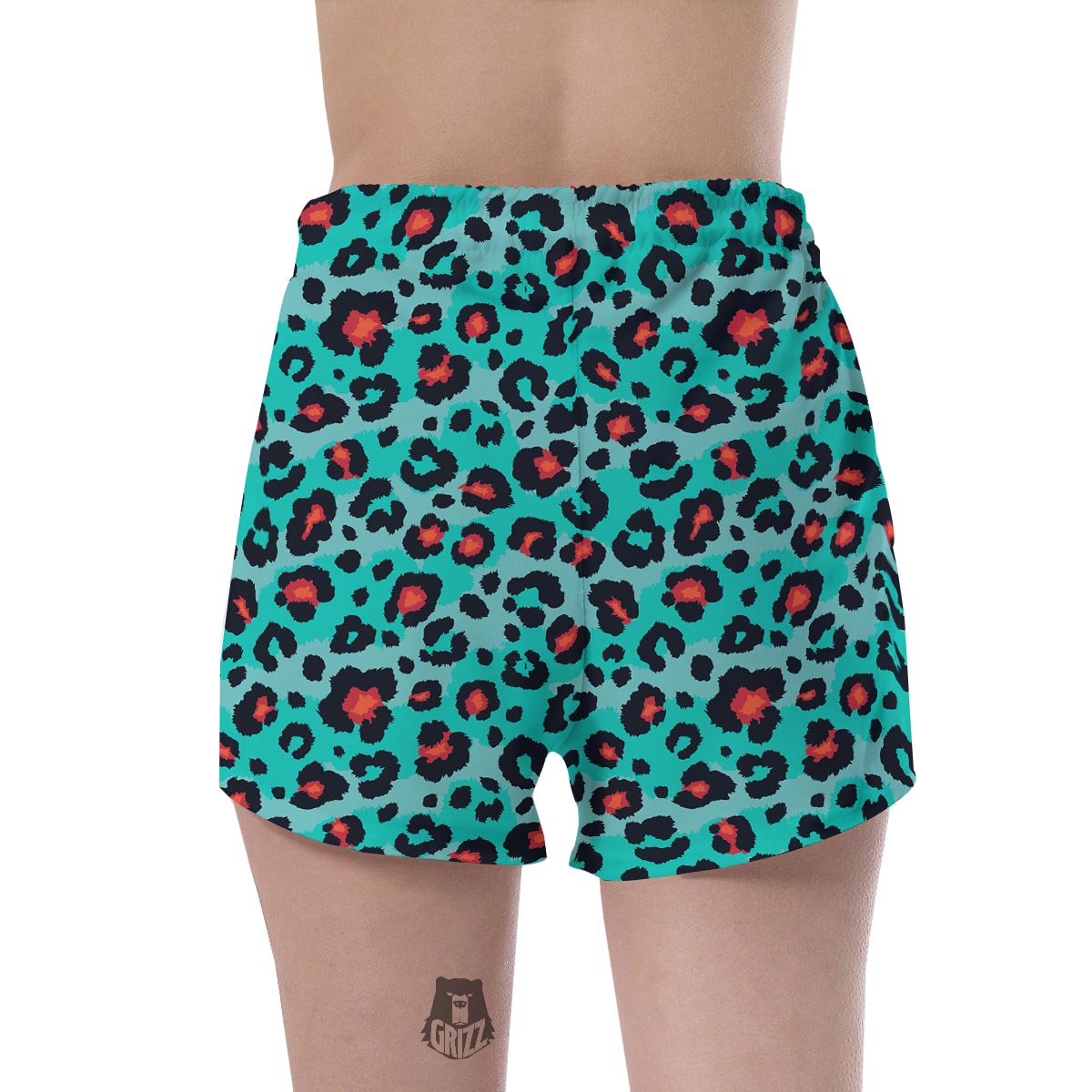 Teal Leopard Women's Shorts-grizzshop