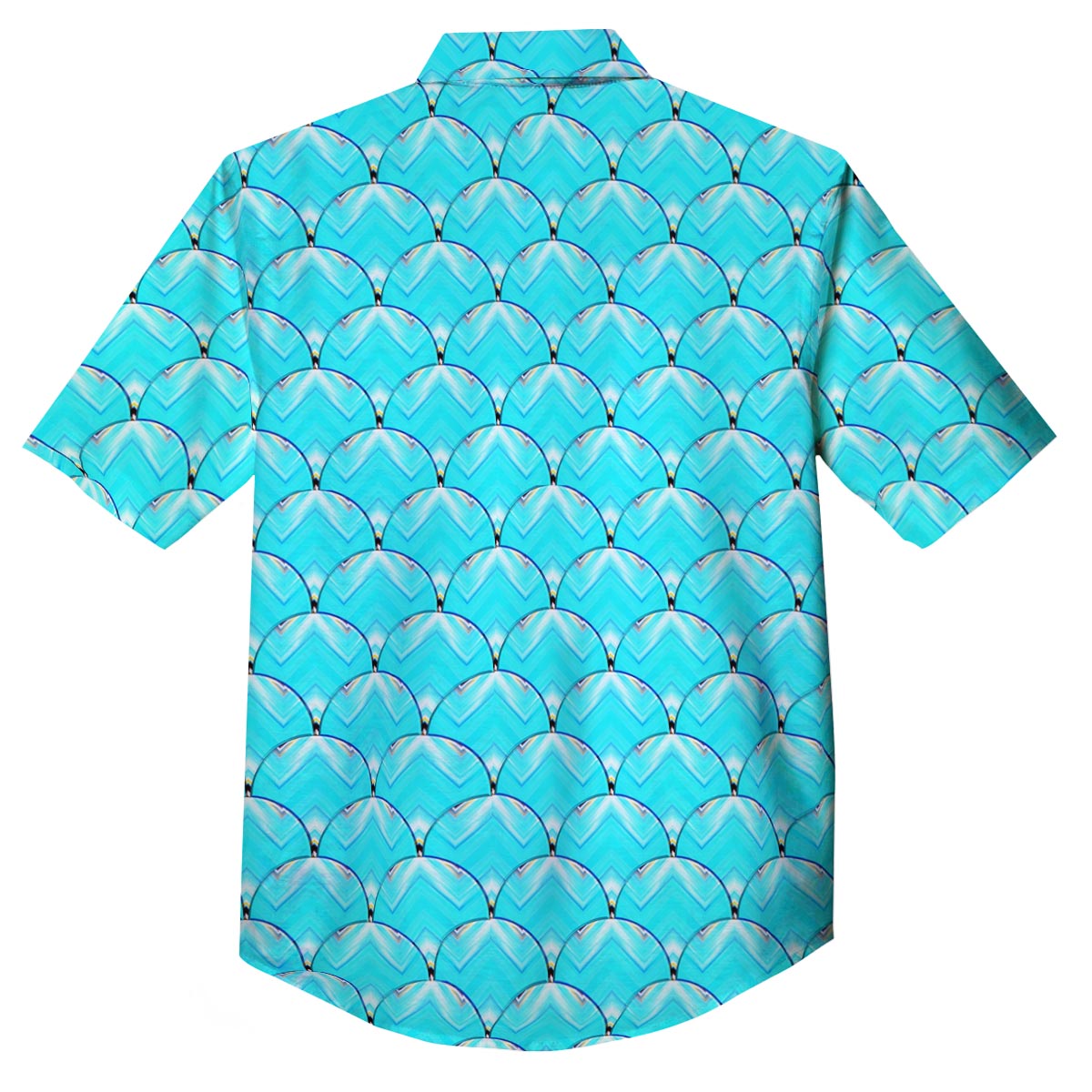 Teal Marble Print Pattern Button Up Shirt-grizzshop