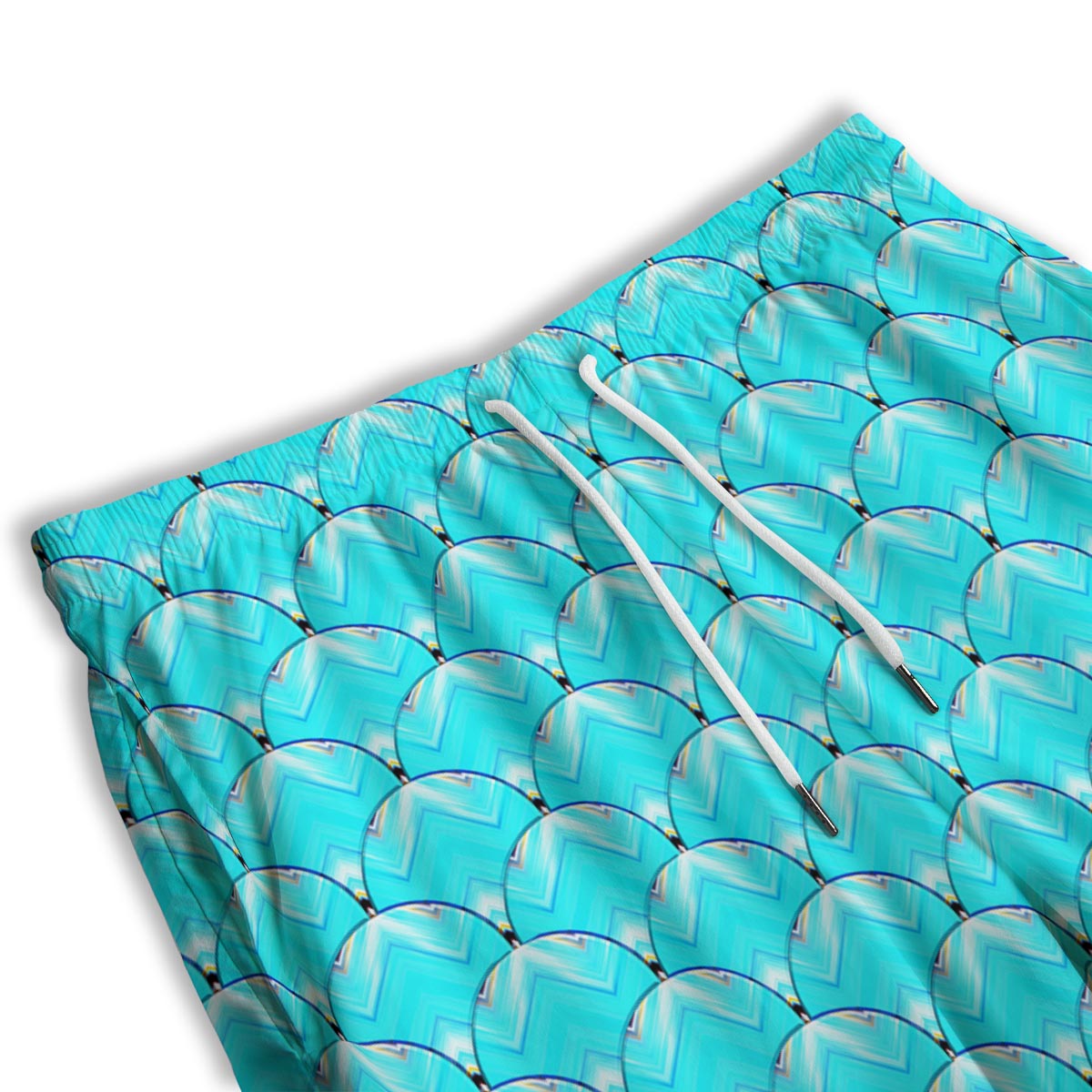 Teal Marble Print Pattern Men's Athletic Shorts
