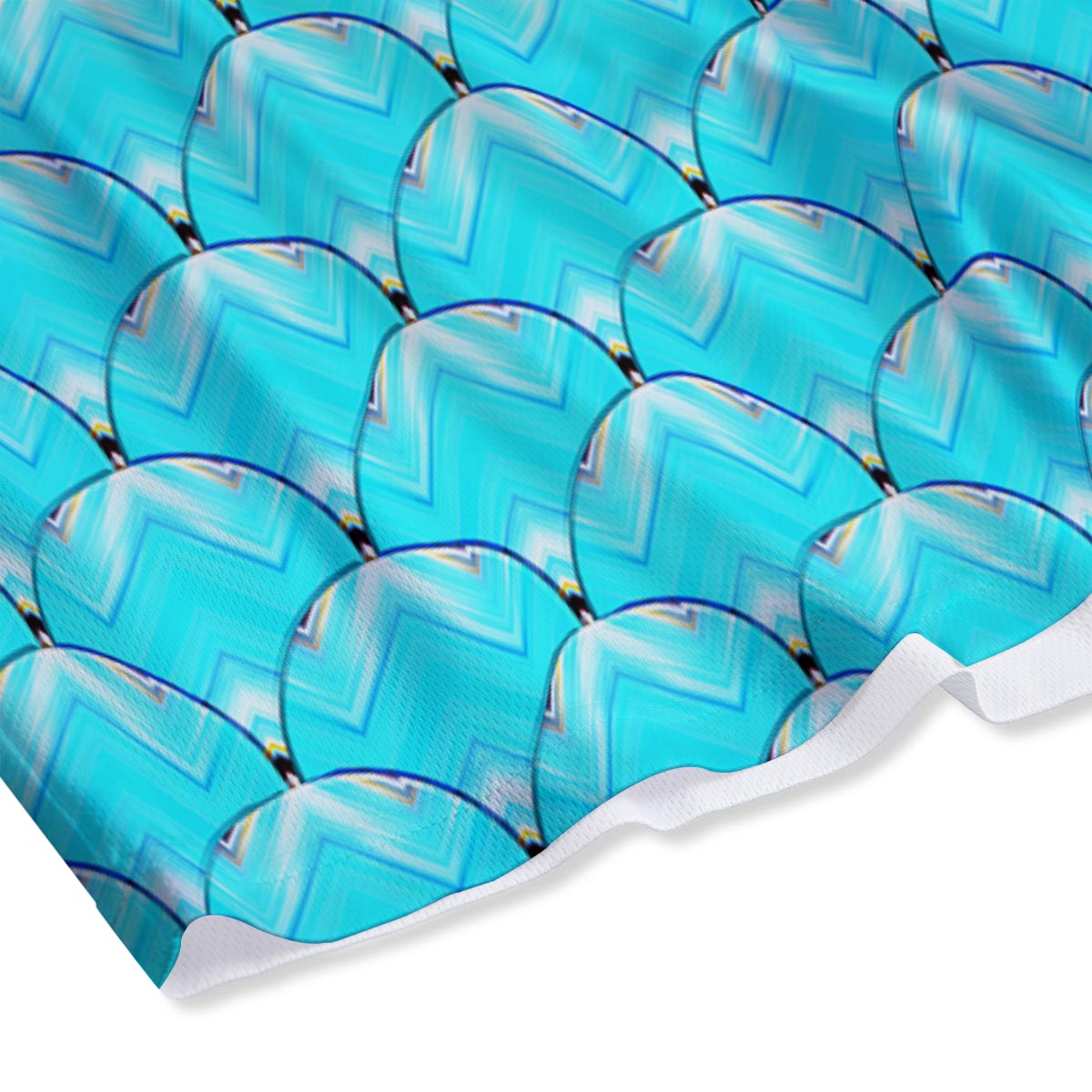 Teal Marble Print Pattern Mesh Shorts