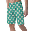 Teal Polka Dot Men's Shorts-grizzshop