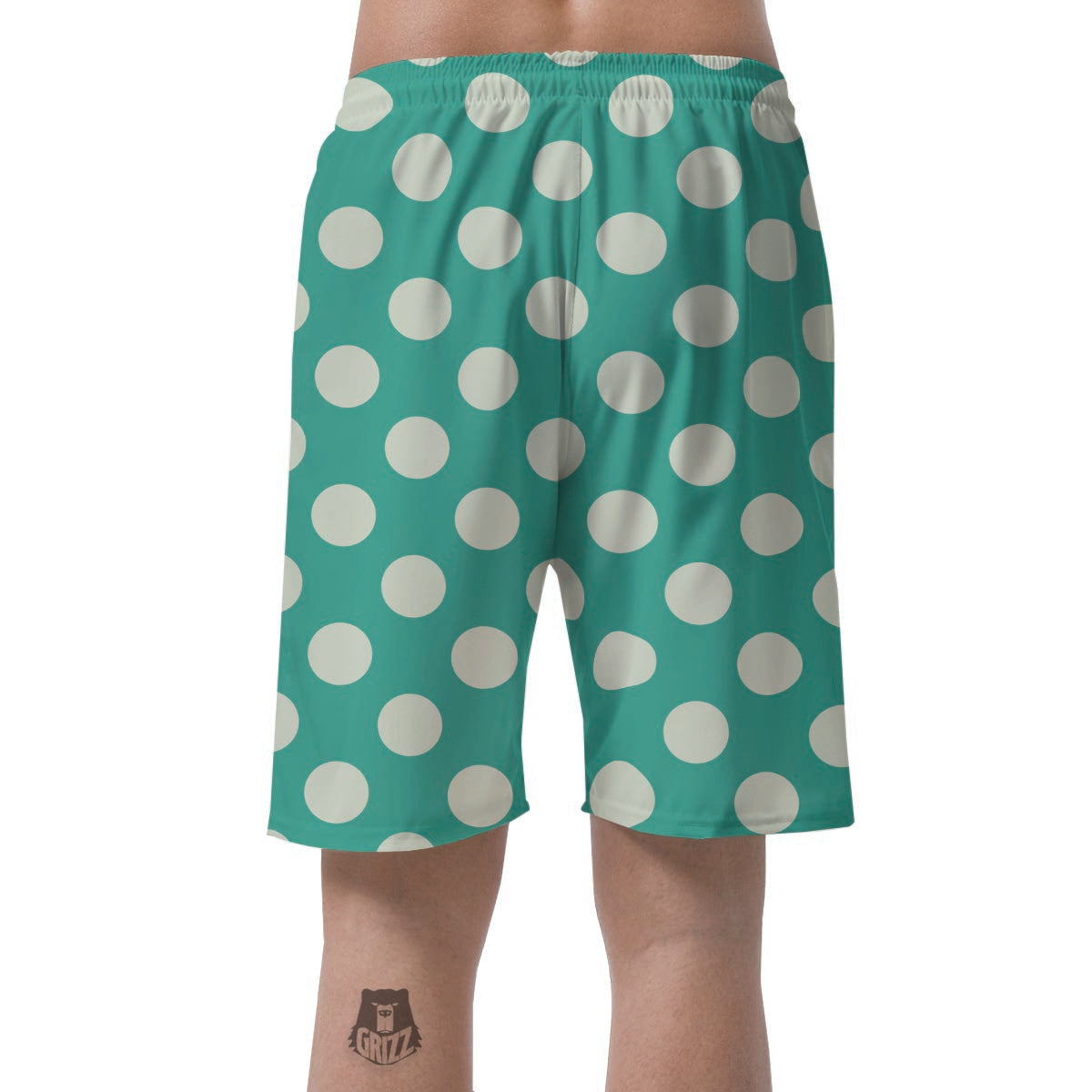 Teal Polka Dot Men's Shorts-grizzshop