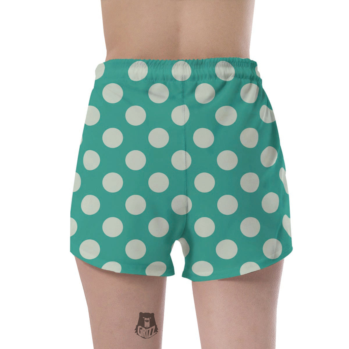 Teal Polka Dot Women's Shorts-grizzshop