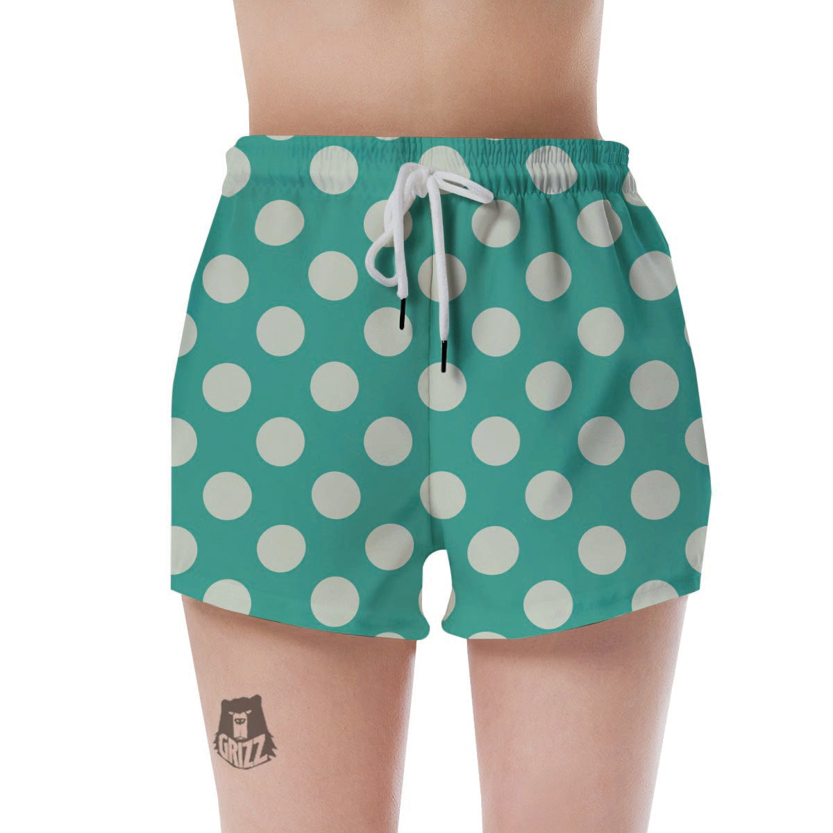 Teal Polka Dot Women's Shorts-grizzshop
