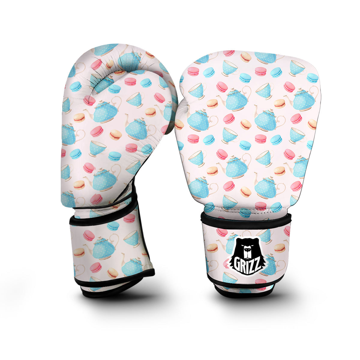 Teapot And Macaron Pastel Print Pattern Boxing Gloves-grizzshop