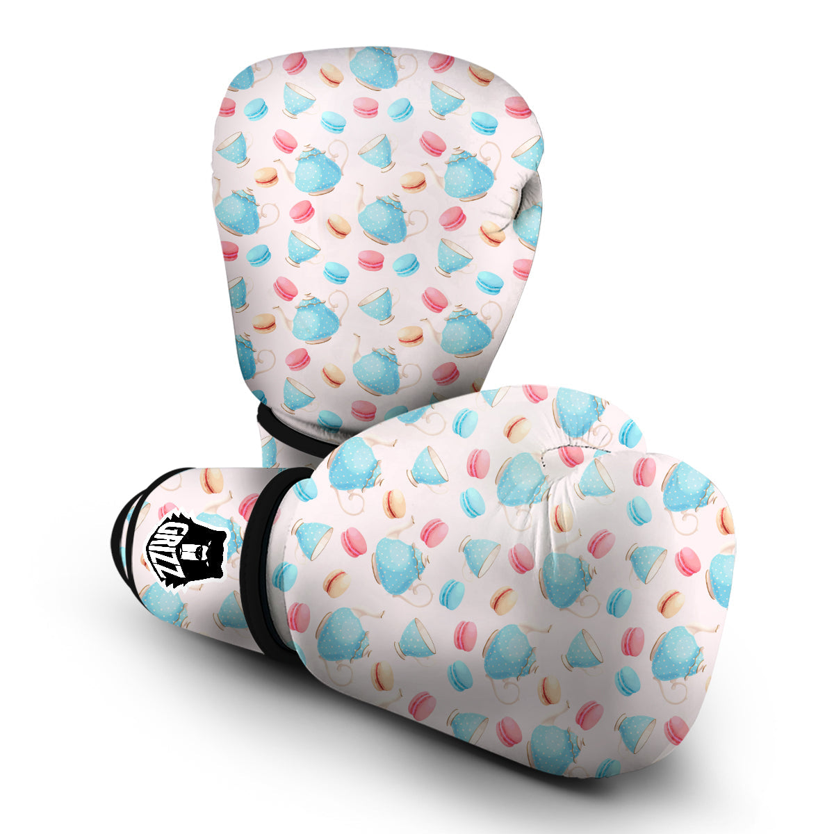 Teapot And Macaron Pastel Print Pattern Boxing Gloves-grizzshop