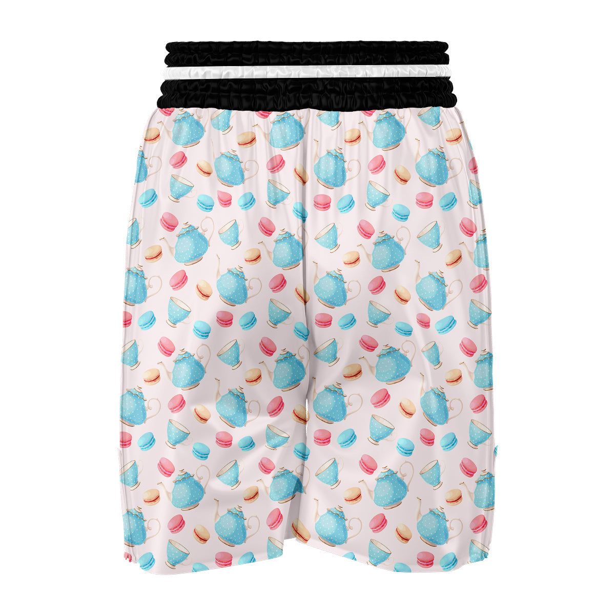 Teapot And Macaron Pastel Print Pattern Boxing Shorts-grizzshop