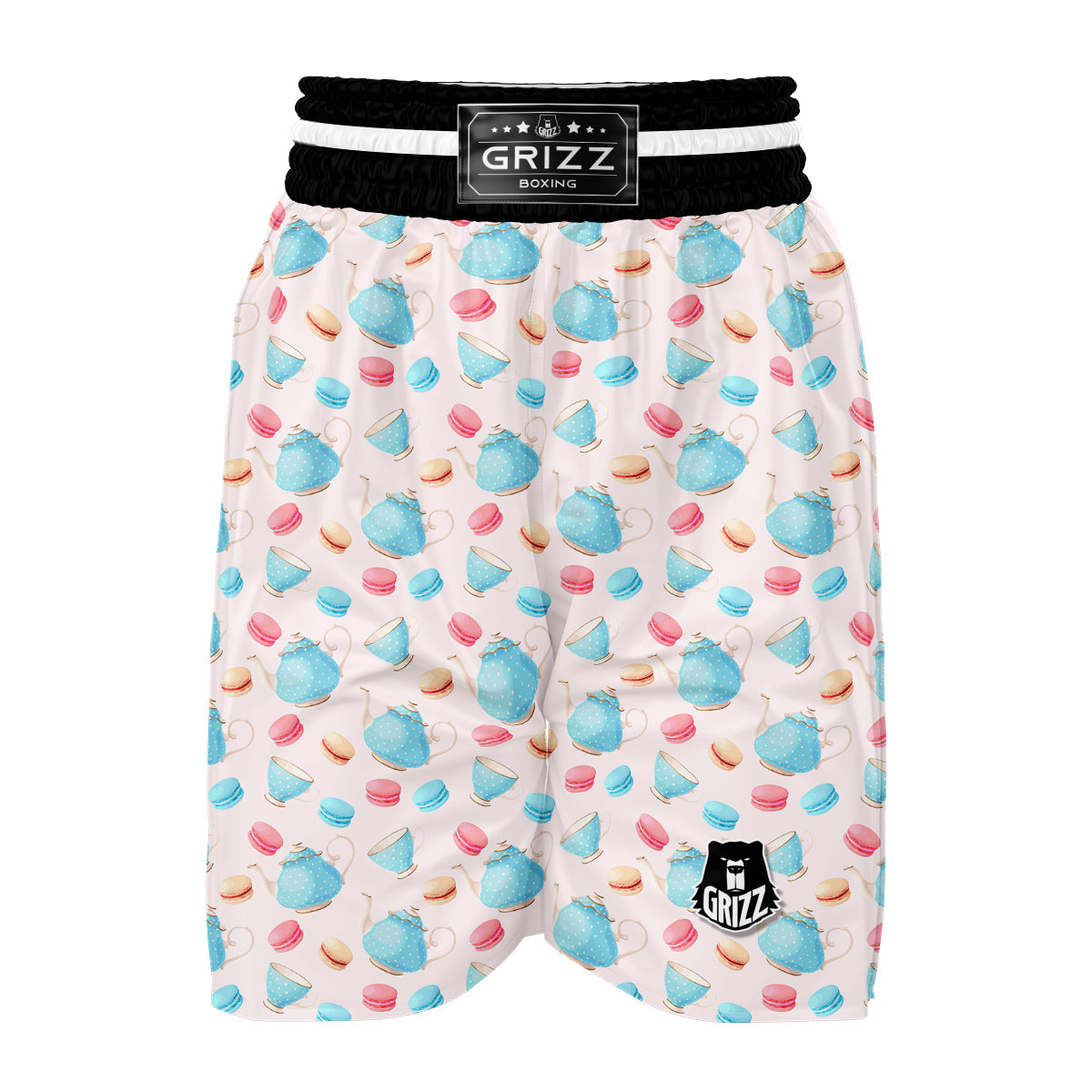 Teapot And Macaron Pastel Print Pattern Boxing Shorts-grizzshop