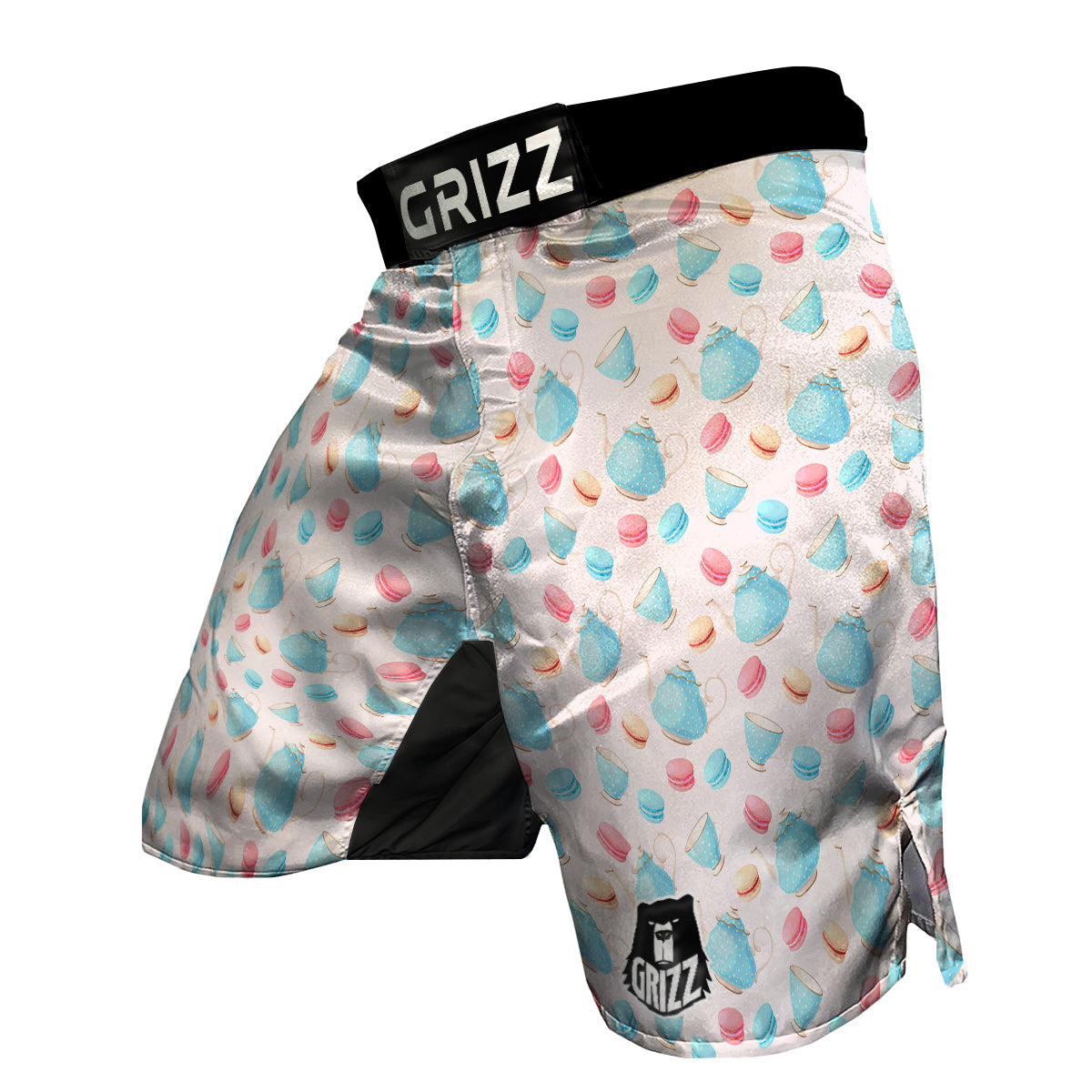 Teapot And Macaron Pastel Print Pattern MMA Shorts-grizzshop