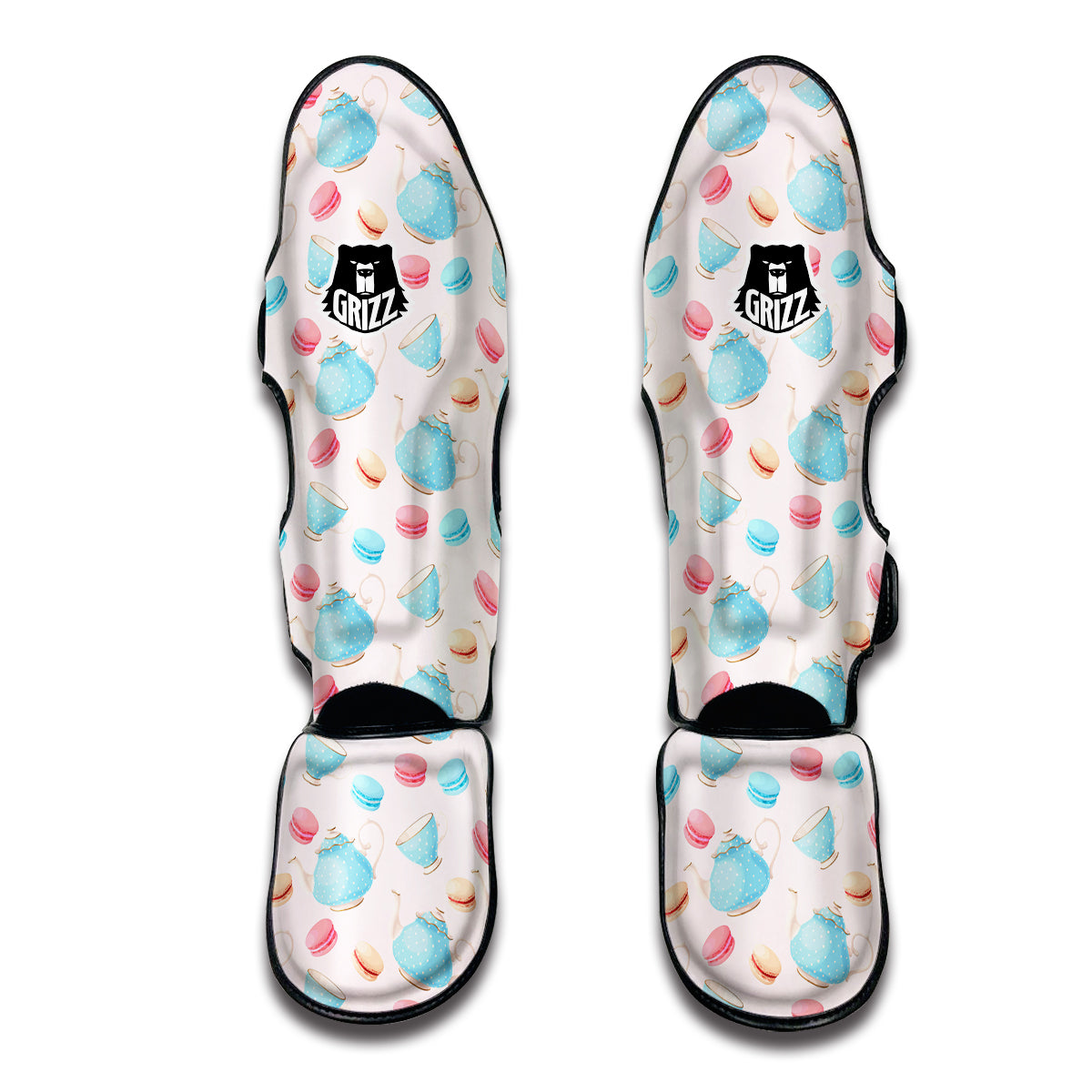 Teapot And Macaron Pastel Print Pattern Muay Thai Shin Guards-grizzshop