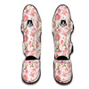 Teapot And Pink Rose Print Pattern Muay Thai Shin Guards-grizzshop