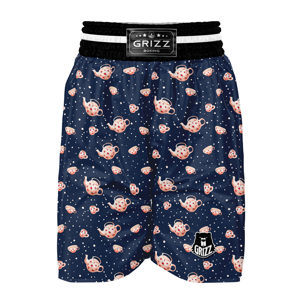 Teapot Cute And White Dot Print Pattern Boxing Shorts-grizzshop