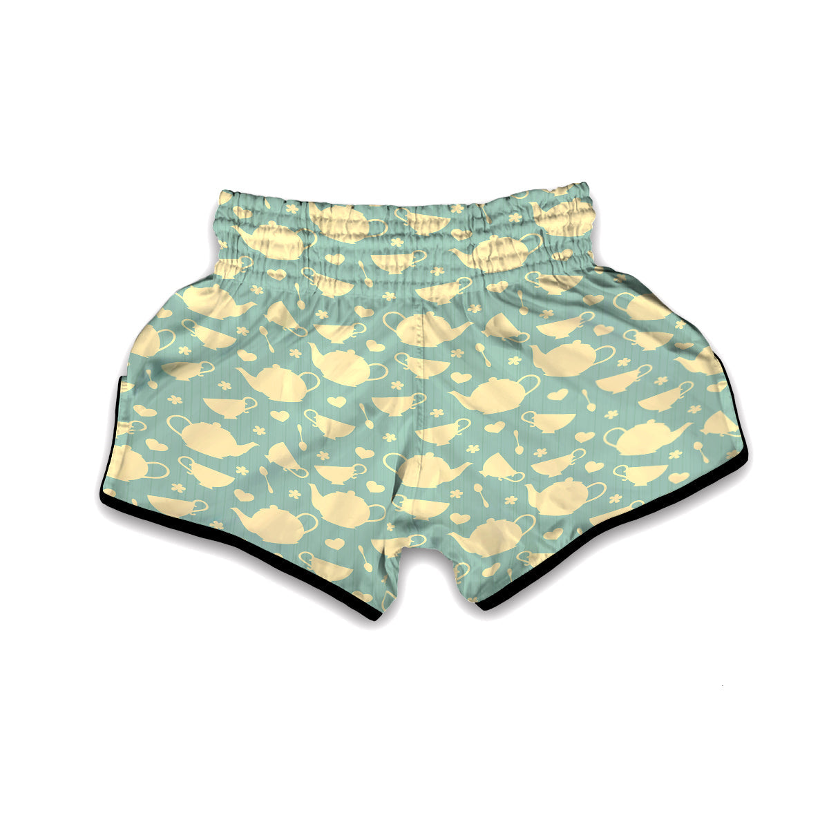 Teapot Vintage Color Print Pattern Muay Thai Boxing Shorts-grizzshop