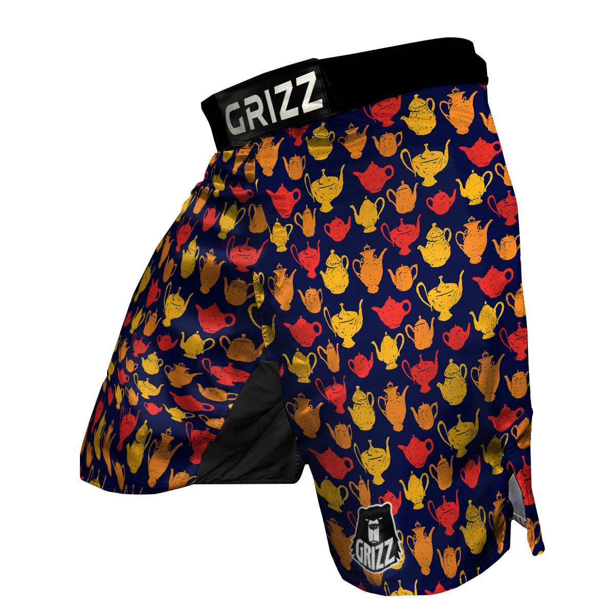 Teapot Watercolor Print Pattern MMA Shorts-grizzshop