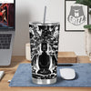 Technical Buddha Black And White Print Tumbler-grizzshop