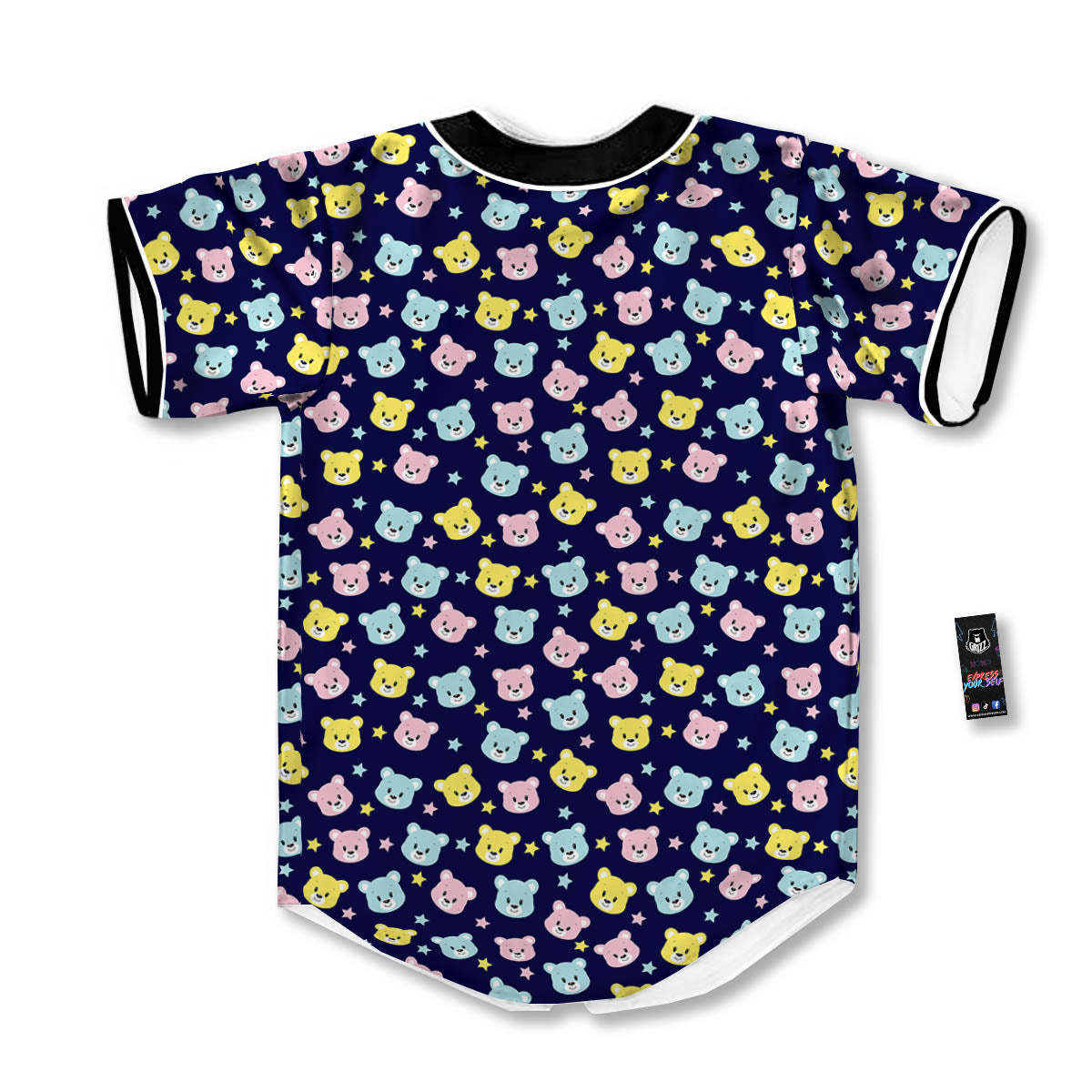 Teddy Bear Cartoon Print Pattern Baseball Jersey-grizzshop