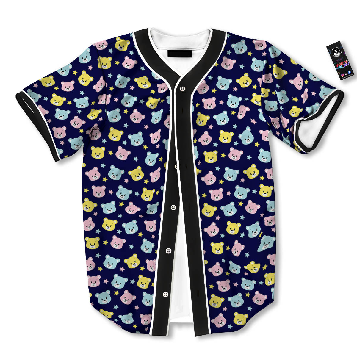 Teddy Bear Cartoon Print Pattern Baseball Jersey-grizzshop