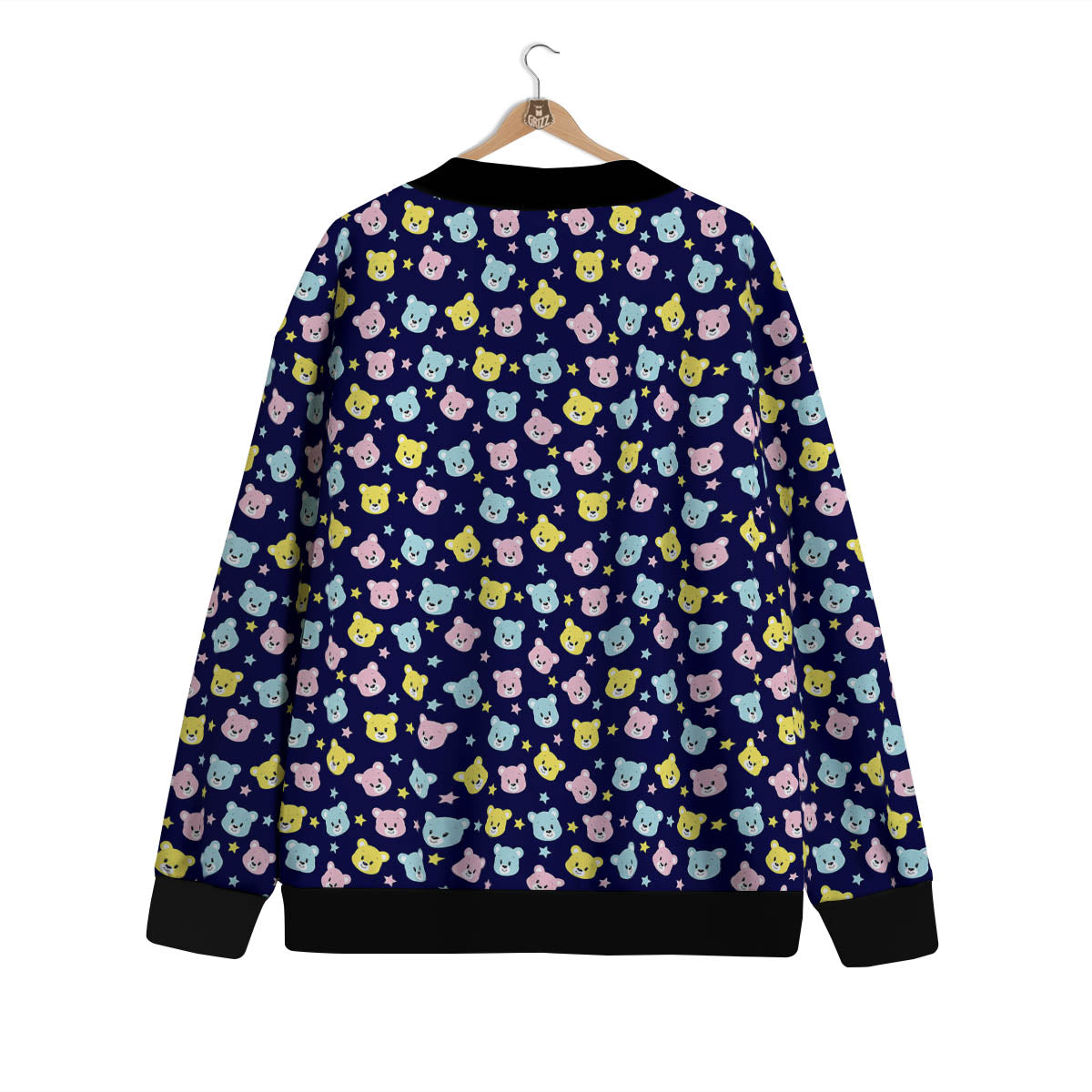 Teddy Bear Cartoon Print Pattern Cardigan-grizzshop