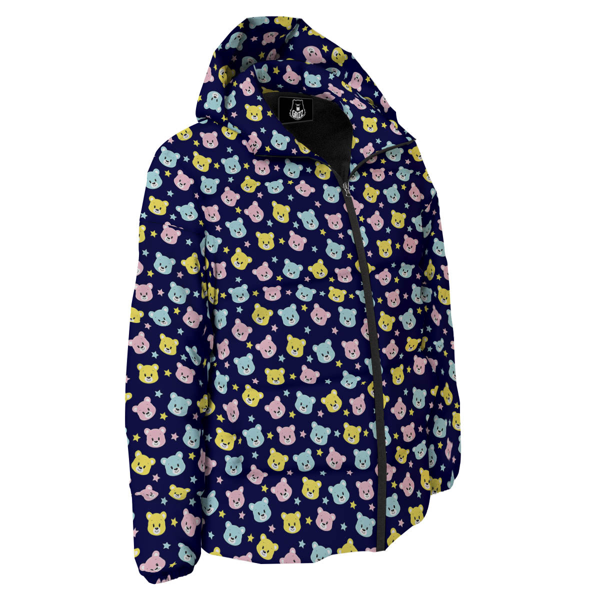 Teddy Bear Cartoon Print Pattern Down Jacket-grizzshop