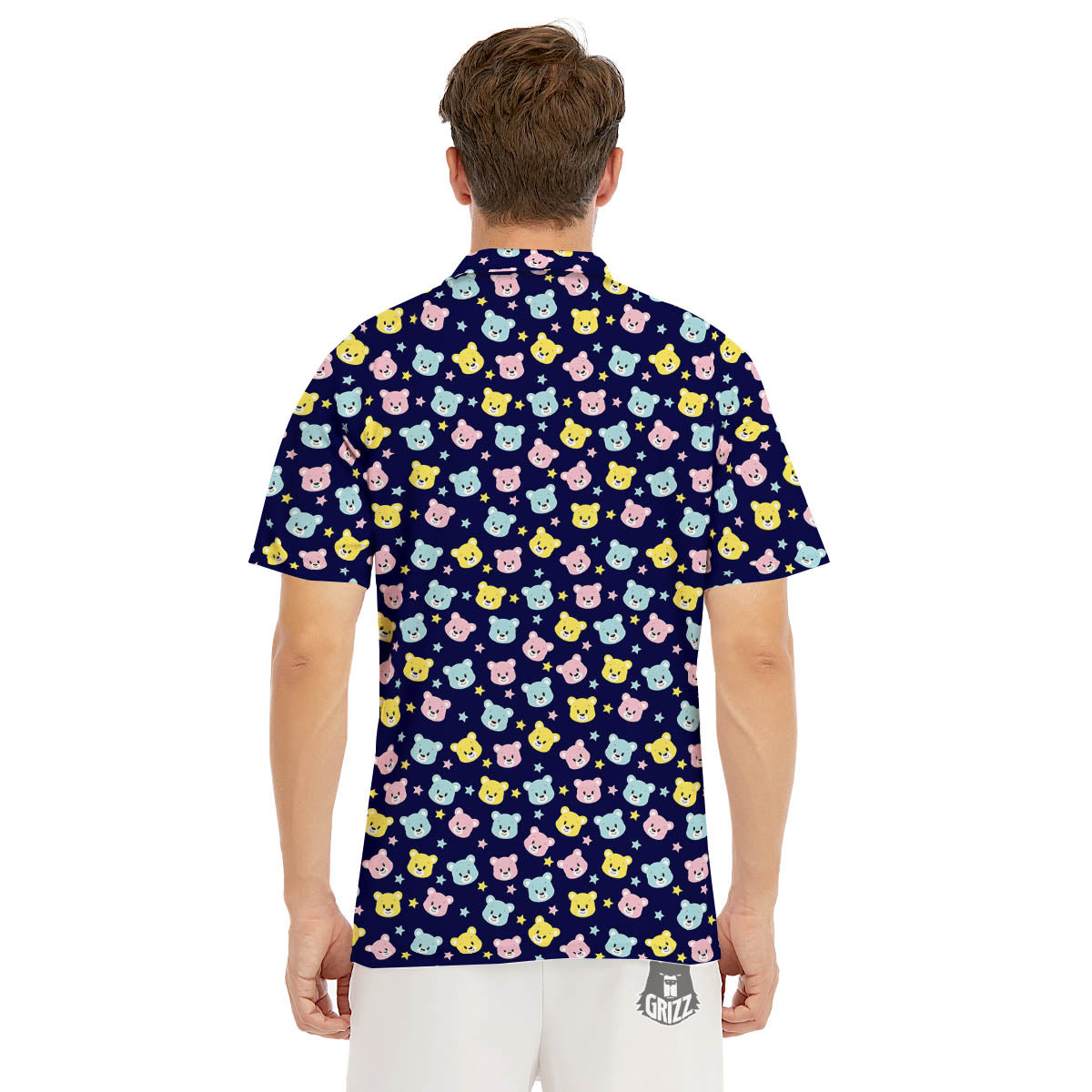 Teddy Bear Cartoon Print Pattern Men's Golf Shirts-grizzshop