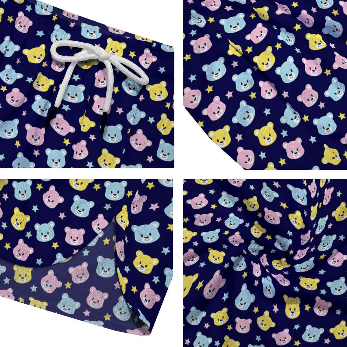 Teddy Bear Cartoon Print Pattern Men's Running Shorts-grizzshop