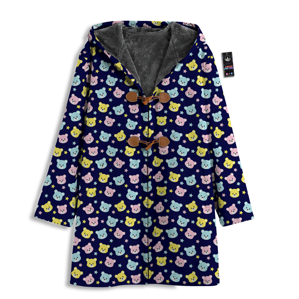 Teddy Bear Cartoon Print Pattern Men's Windbreaker Jacket-grizzshop
